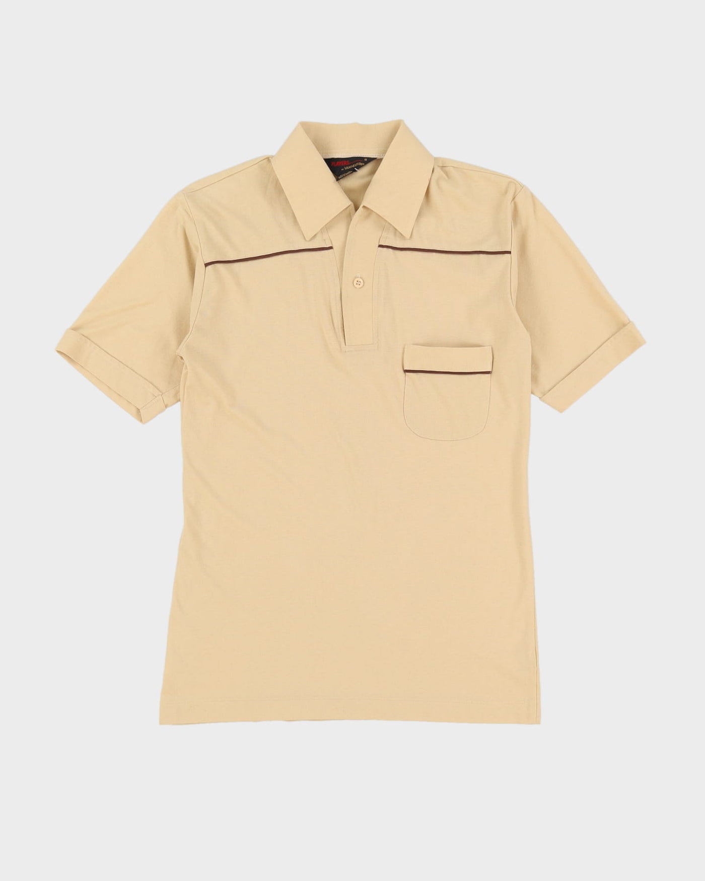 Vintage 80s Beige Polo Shirt - XS