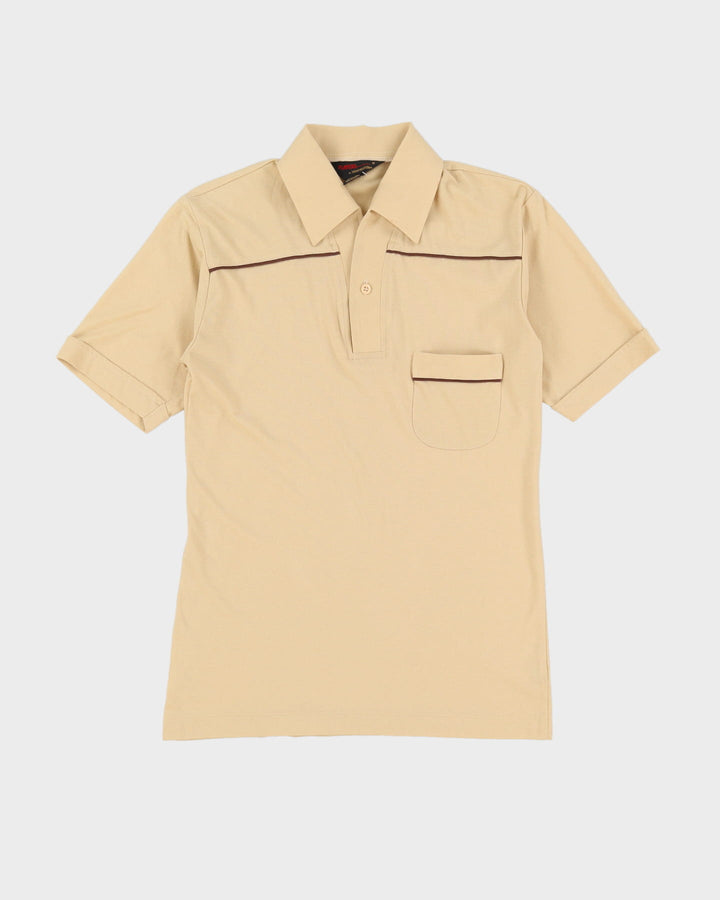 Vintage 80s Beige Polo Shirt - XS