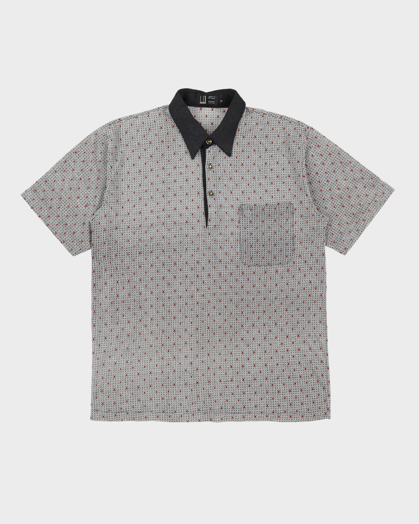 Vintage 70s Dunhill All Over Print Polo Shirt - M / L