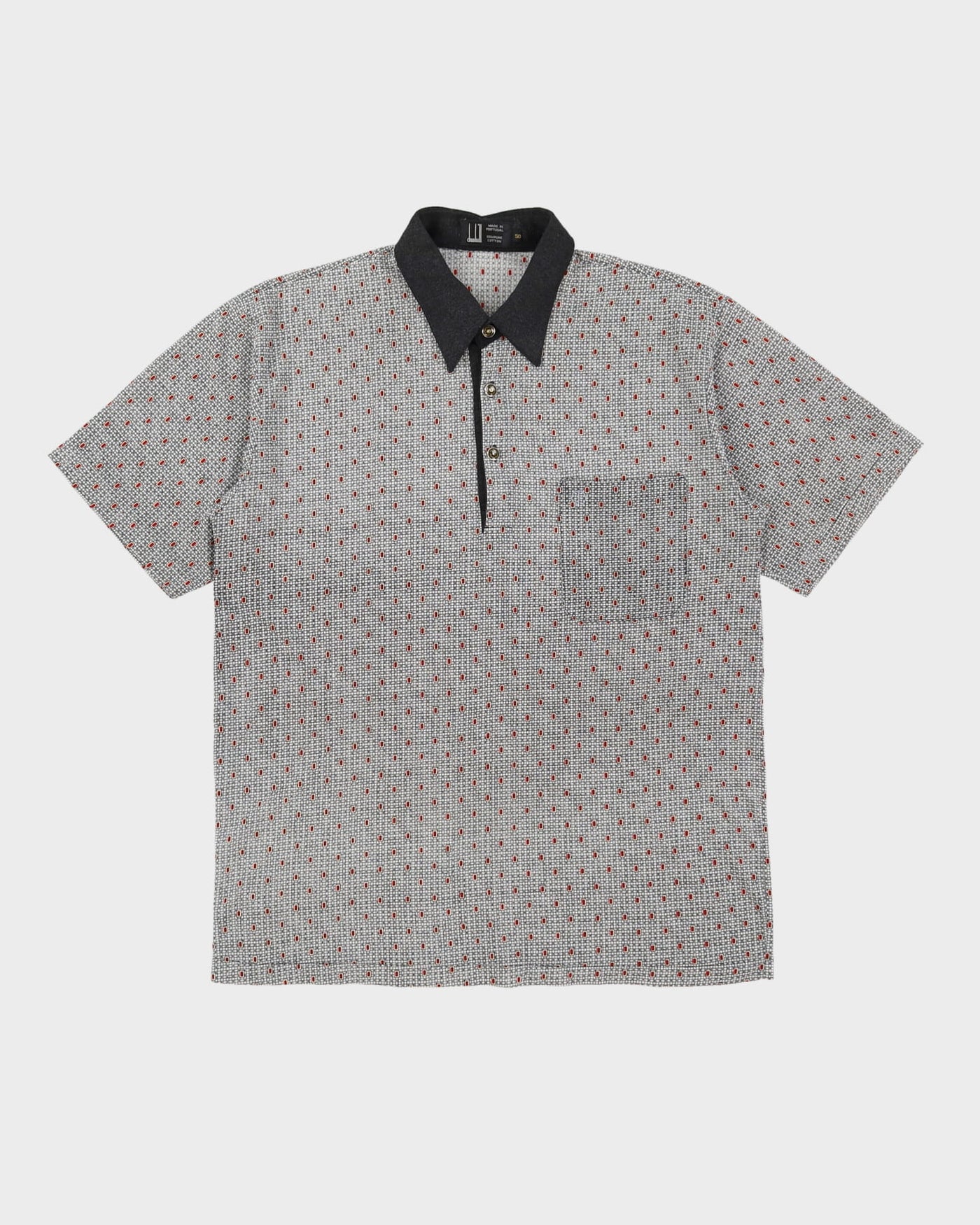 Vintage 70s Dunhill All Over Print Polo Shirt - M / L