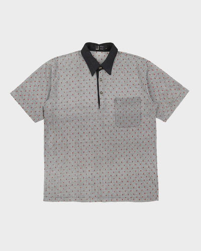 Vintage 70s Dunhill All Over Print Polo Shirt - M / L