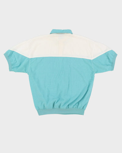 80s Fine Line Blue / White Polo Shirt - M