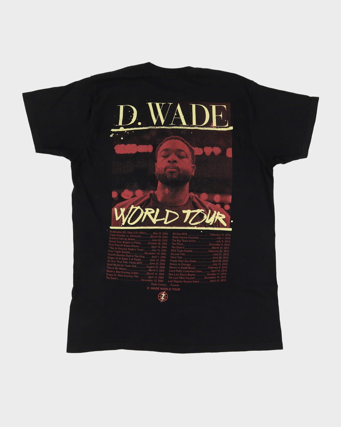 D.Wade World Tour Black Graphic Slim Fit T-Shirt - L
