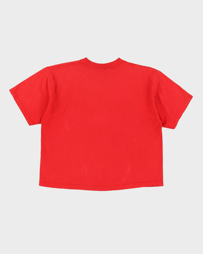 Vintage 90s Disney Mickey Mouse Red Cropped Graphic T-Shirt - M