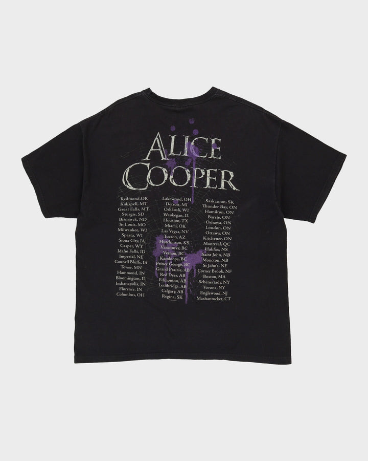 Alice Cooper Along Came A Spider Tour Black Band T-Shirt - XL
