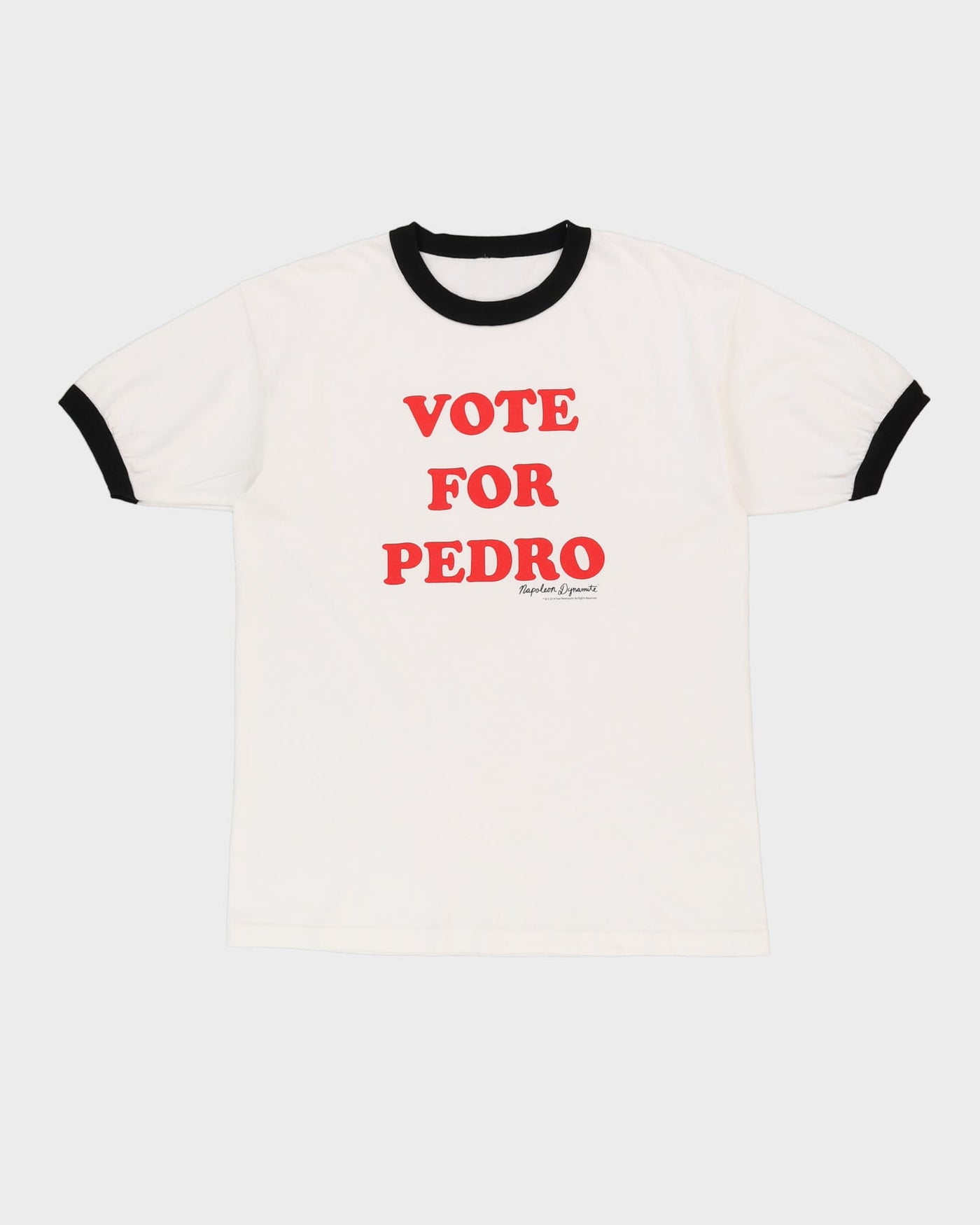 Napoleon Dynamite Vote For Pedro White Ringer T-Shirt - L