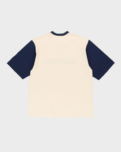 Vintage 90s Nike MLB Seattle Mariners Cream Quarter-Zip Warm Up Oversized T-Shirt - L