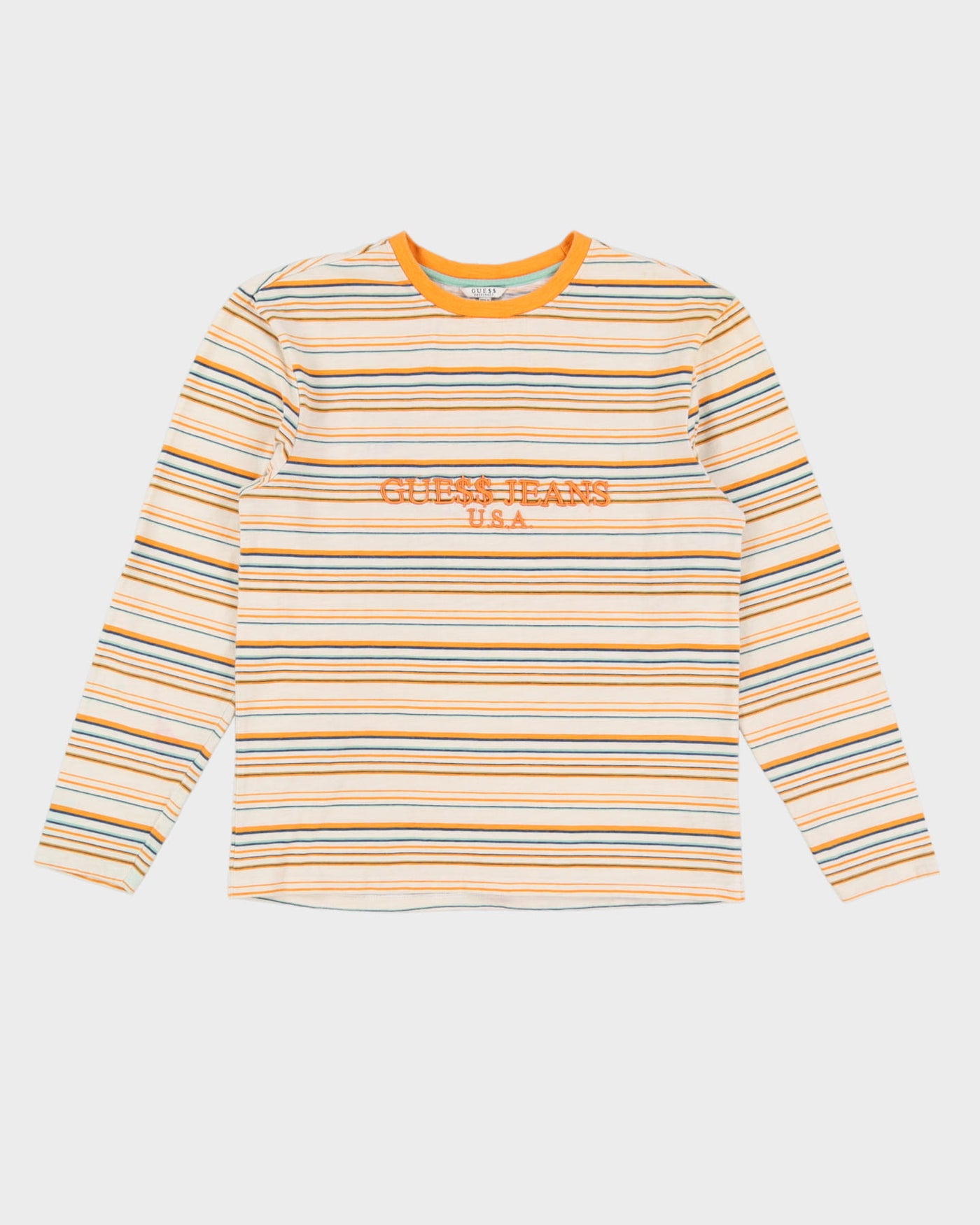 ASAP ROCKY X Guess Orange Striped Long Sleeve T-Shirt - XS