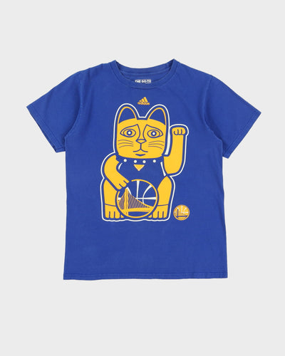 Golden State Warriors NBA Adidas Blue Lucky Cat T-Shirt - M