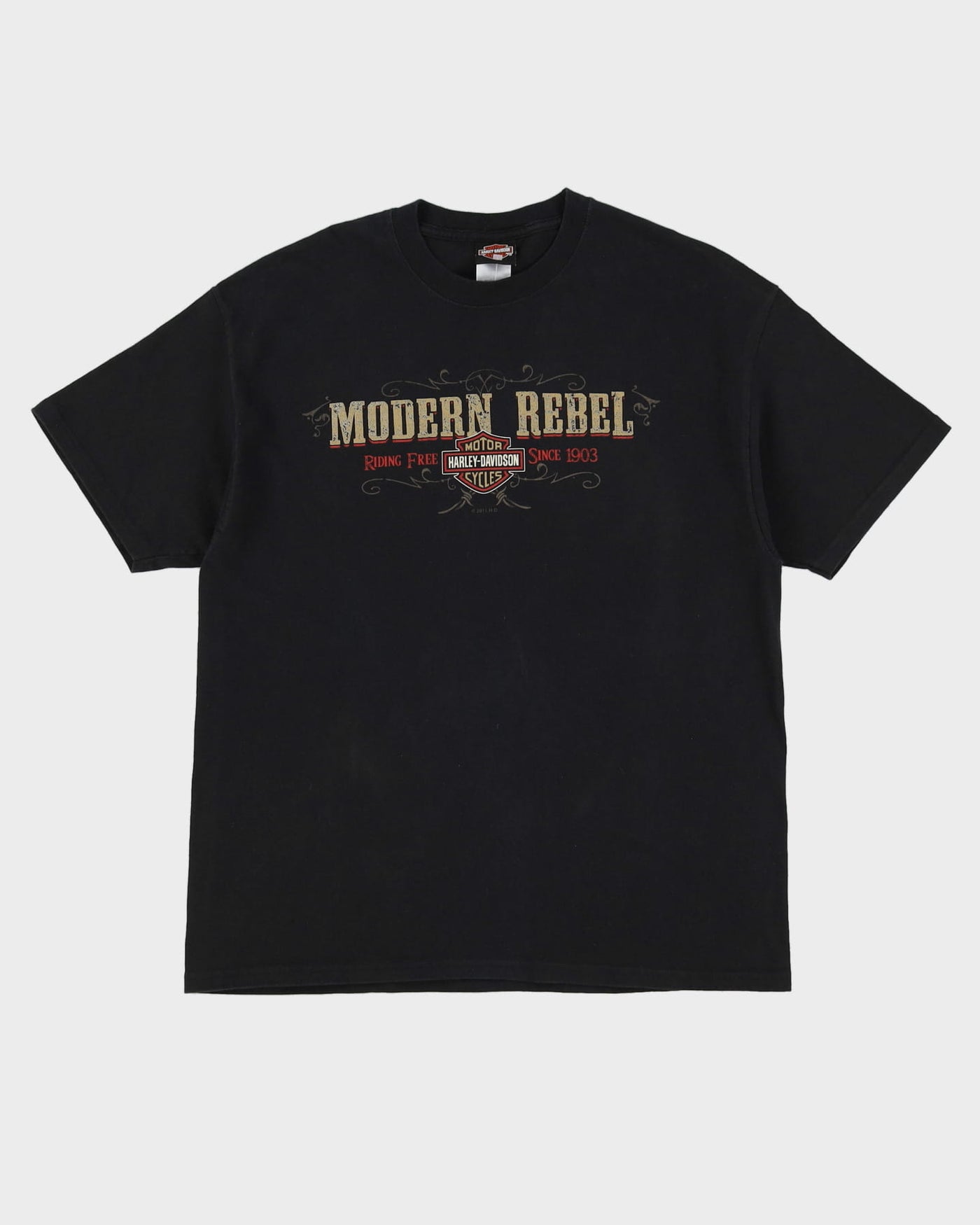 2011 Harley Davidson Modern Rebel Zion Black Graphic T-Shirt - XL