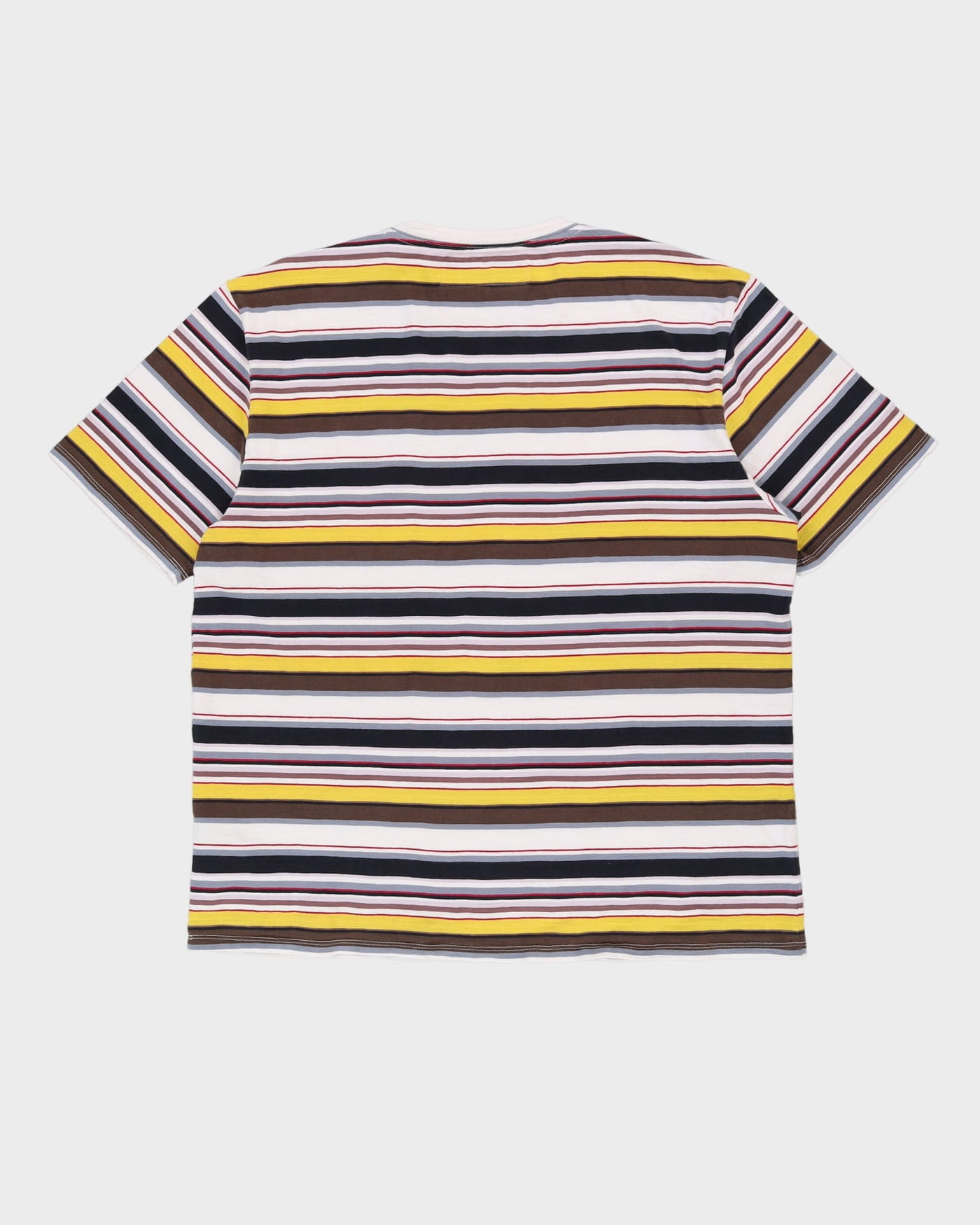 Guess Yellow / Brown Classic Stripe Design T-Shirt - XL