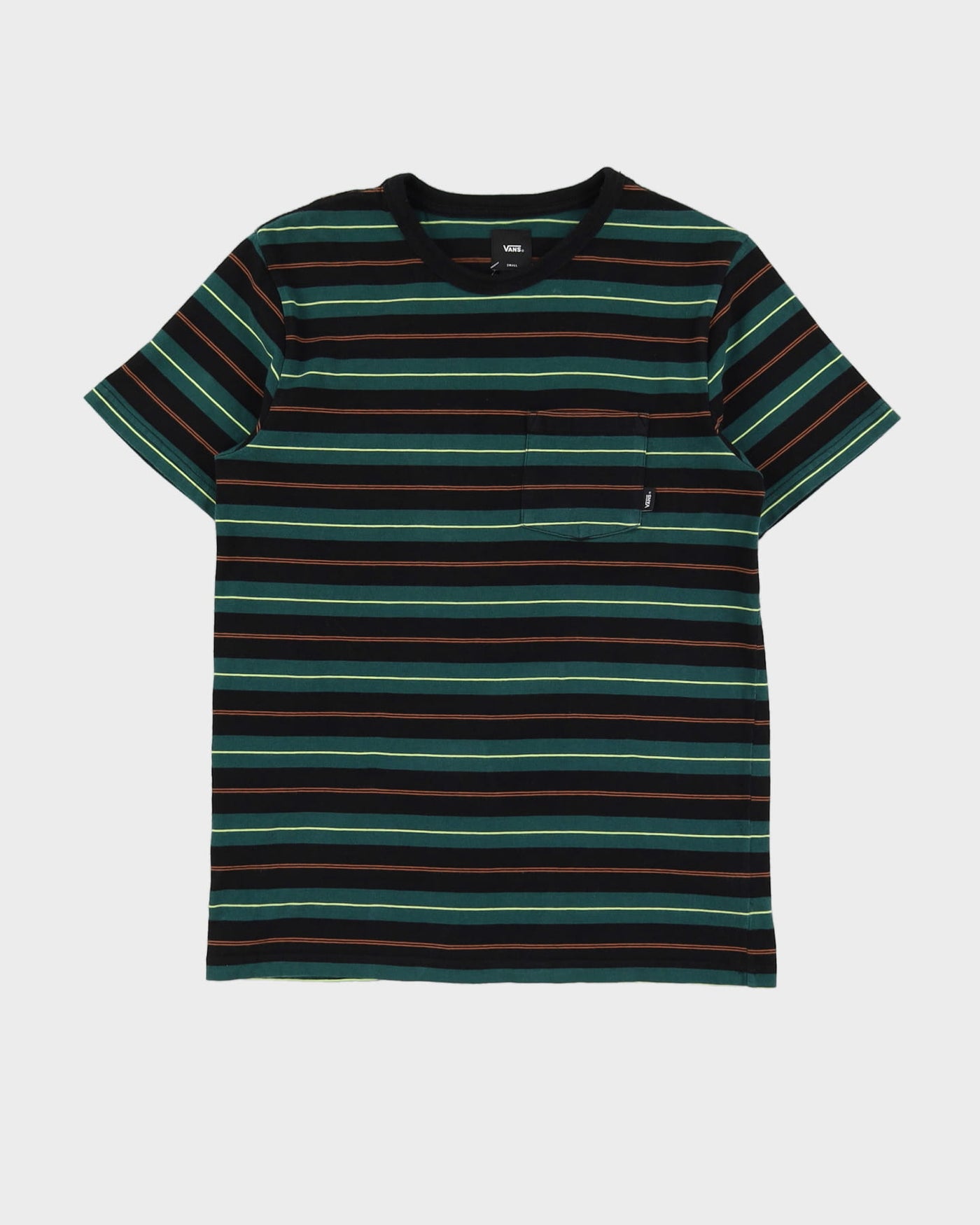 Vans Green Striped Pocket T-Shirt - S