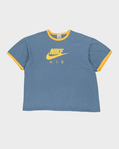 00s Nike Blue / Yellow Ringer T-Shirt - XL