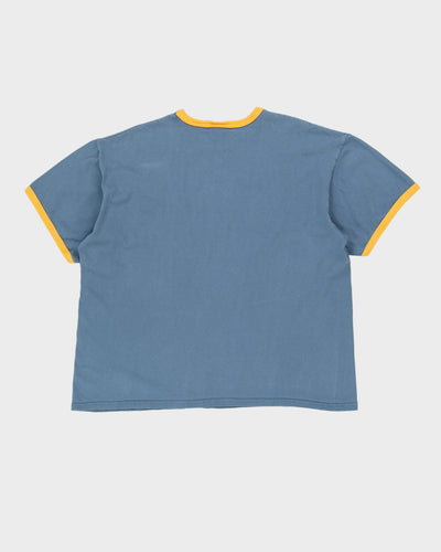 00s Nike Blue / Yellow Ringer T-Shirt - XL