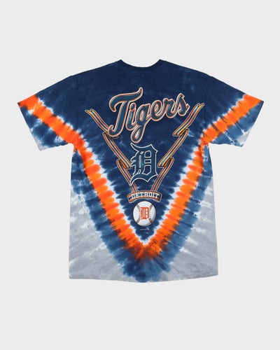Detroit Tigers MLB Tie Dye Liquid Blue Graphic T-Shirt - S / M