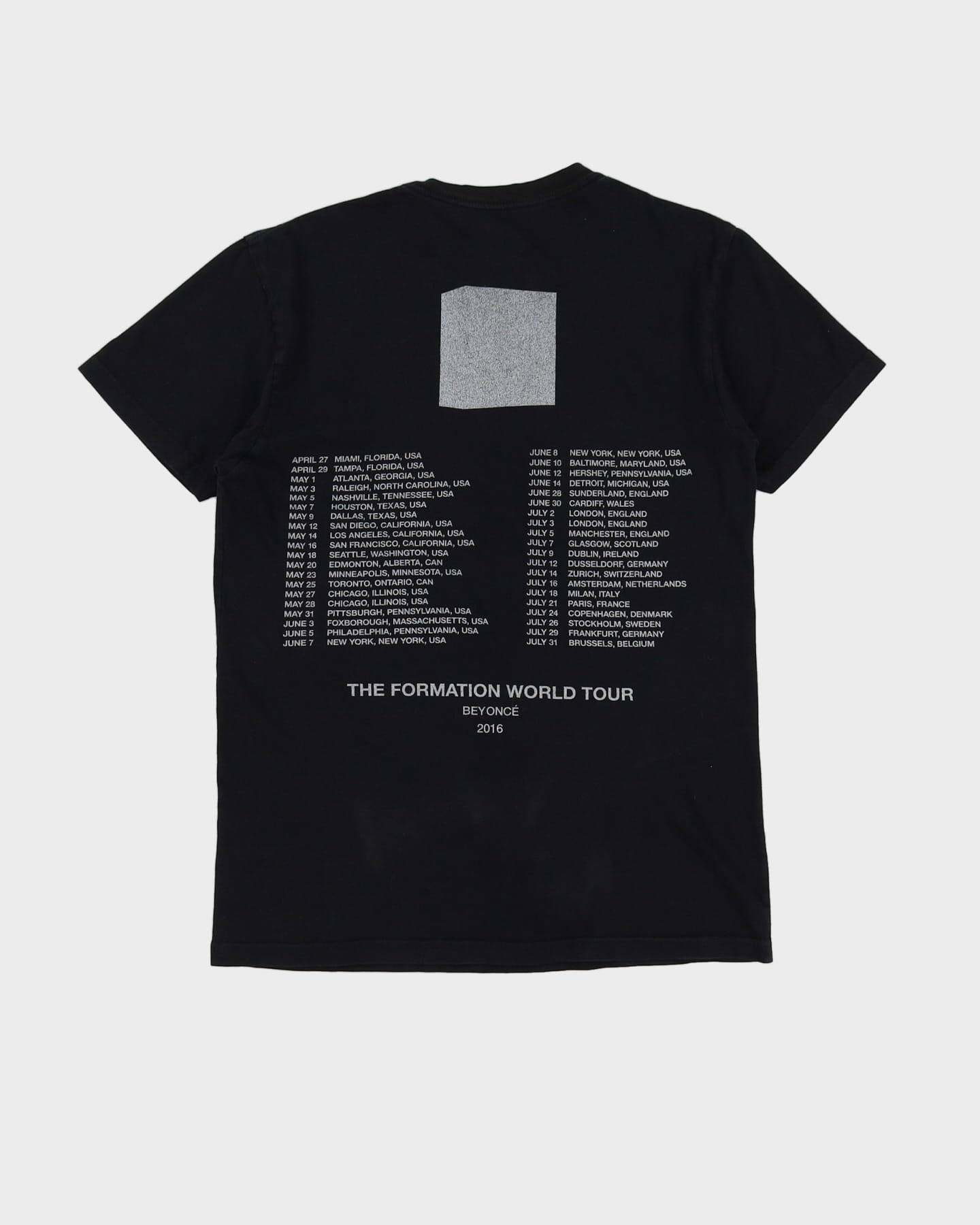 Beyonce The Formation World Tour Black Graphic Band T-Shirt - S
