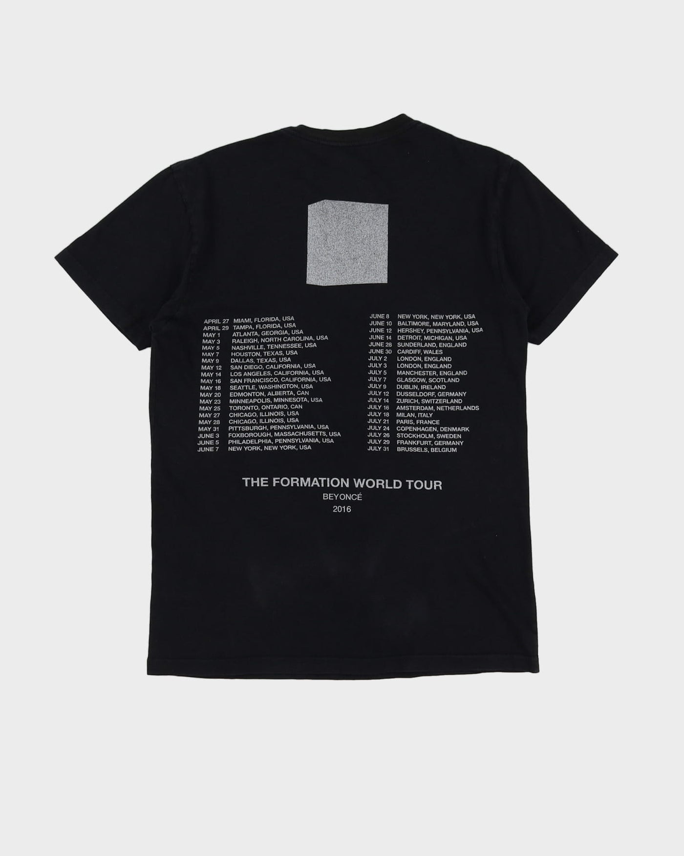 Beyonce The Formation World Tour Black Graphic Band T-Shirt - S