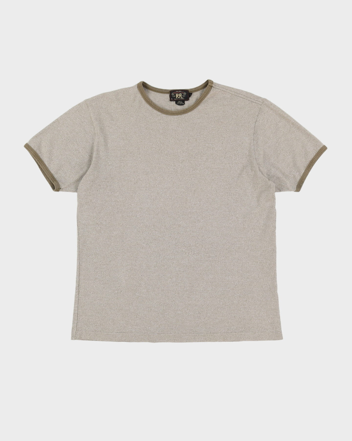 RRL Ralph Lauren Grey Ringer T-Shirt - L / XL