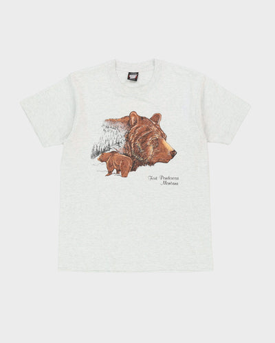 Vintage 90s Fort Ponderosa, Montana Bear Grey Graphic Single Stitch T-Shirt - M