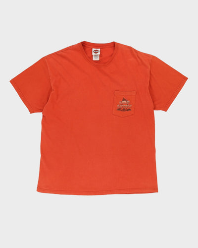 2007 Harley Davidson Casper Wyoming Orange Graphic T-Shirt - XL