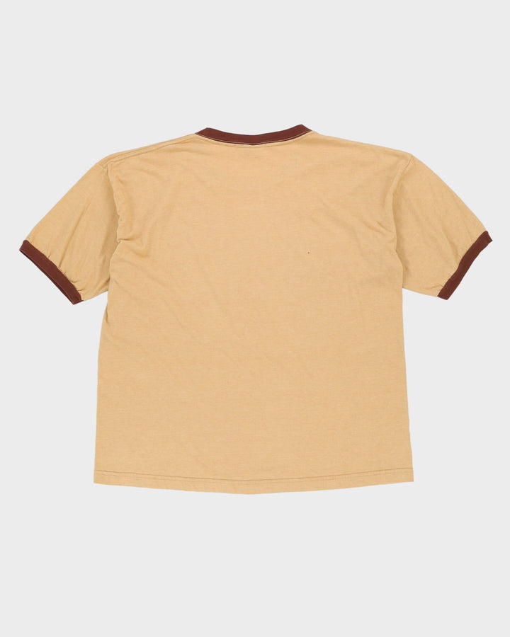 2005 The Beatles Beige Graphic Ringer Band T-Shirt - L
