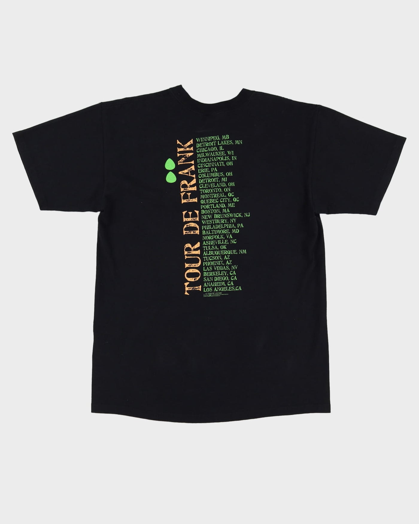 Tour De Frank Black Graphic Frank Zappa Band T-Shirt - L