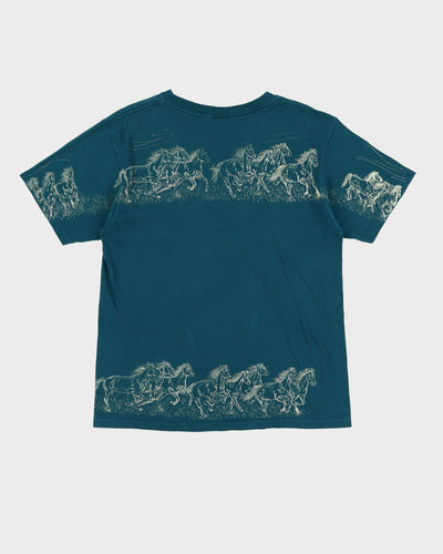 Vintage All Over Horse Print Graphic T-Shirt - M