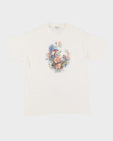 Vintage Floral Print White Graphic T-Shirt - M / L