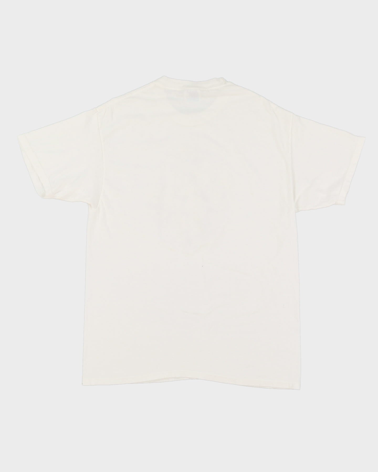 Vintage Floral Print White Graphic T-Shirt - M / L
