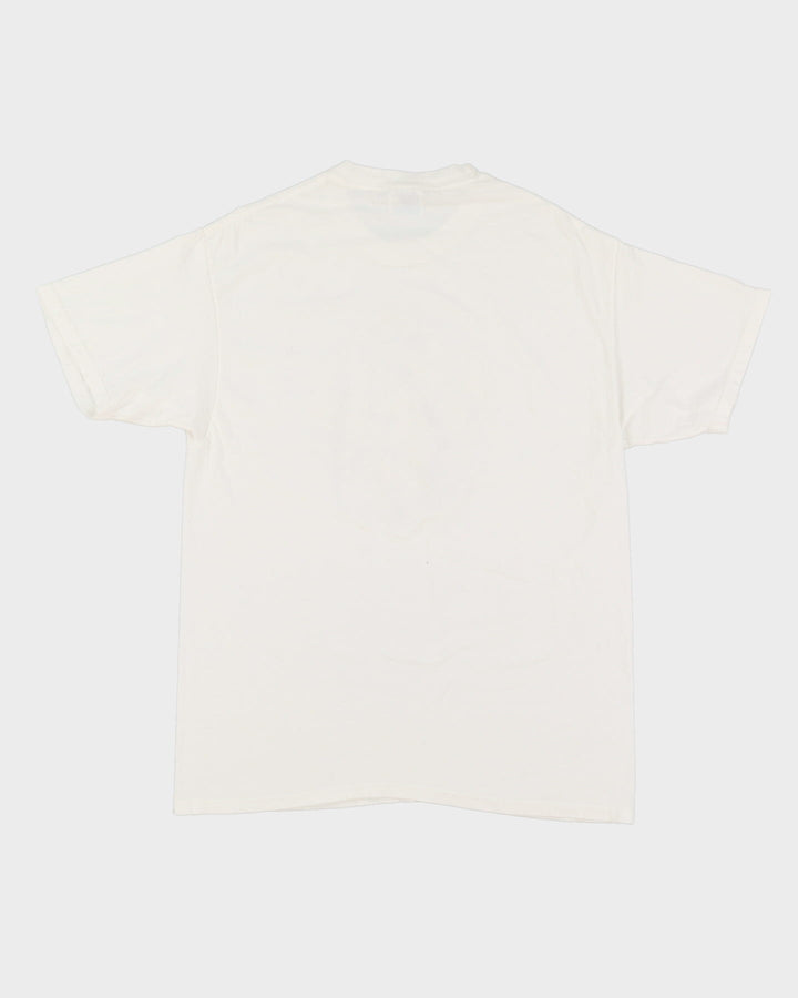 Vintage Floral Print White Graphic T-Shirt - M / L