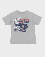 00s Edmonton Oilers NHL Grey Graphic T-Shirt - XS