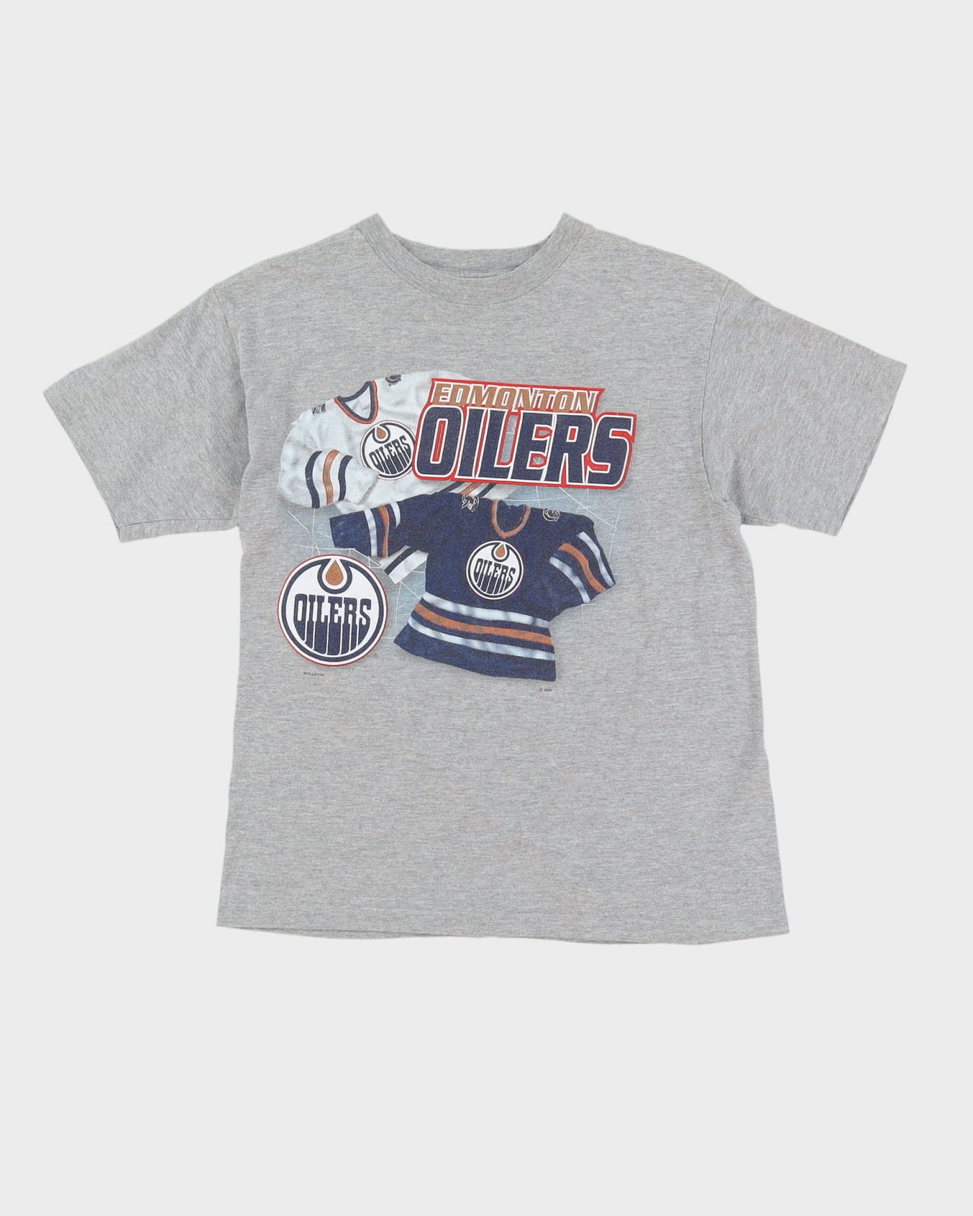00s Edmonton Oilers NHL Grey Graphic T-Shirt - XS