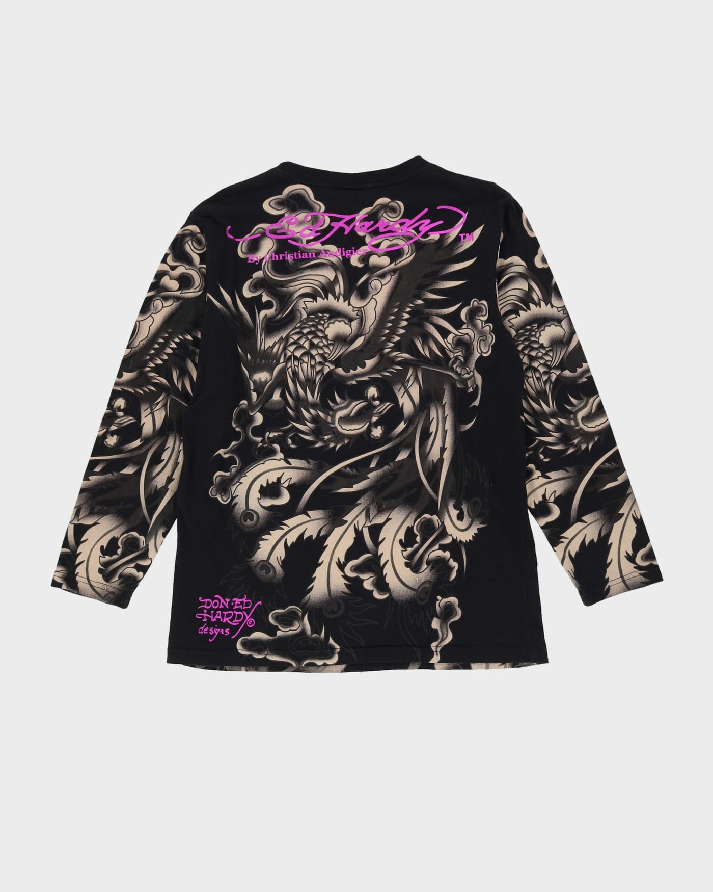 00s Y2K Ed Hardy Black Long Sleeve T-Shirt - M