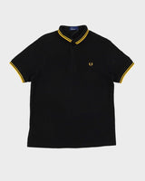 Fred Perry Black / Yellow Slim Fit Polo Shirt - L