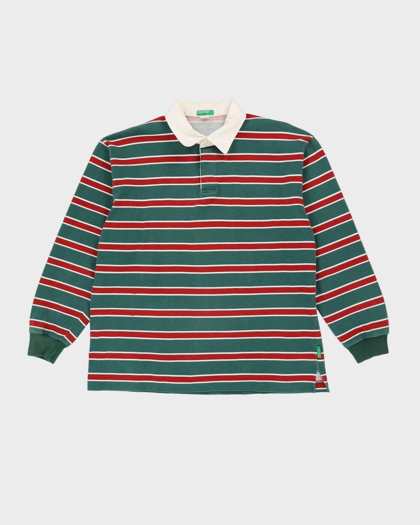 90s United Colours Benetton Green Rugby Shirt - L
