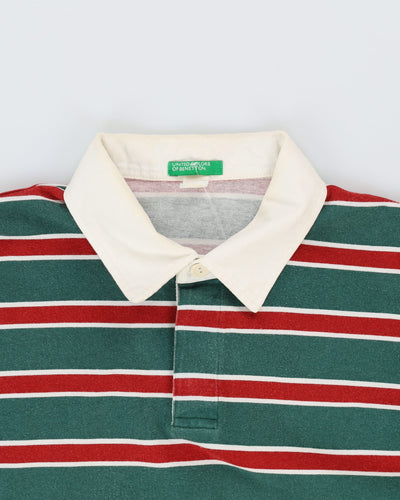 90s United Colours Benetton Green Rugby Shirt - L