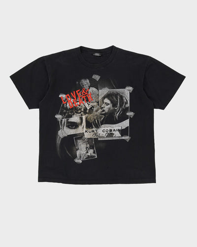 00s Kurt Cobain Memorial RIP Black Band Graphic T-Shirt - L