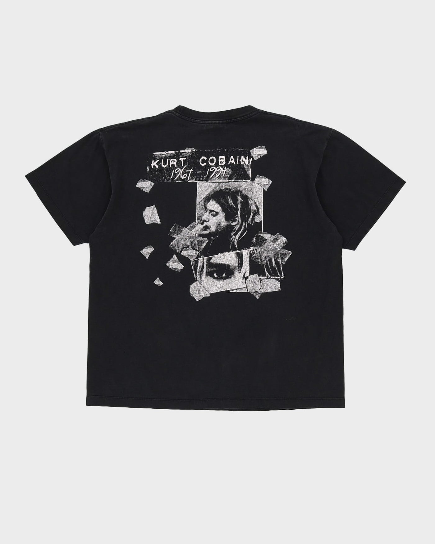 00s Kurt Cobain Memorial RIP Black Band Graphic T-Shirt - L