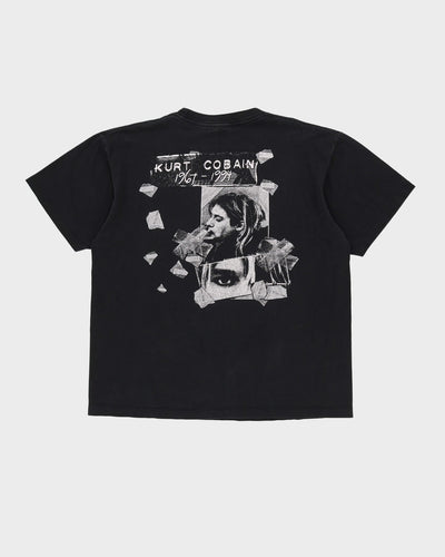 00s Kurt Cobain Memorial RIP Black Band Graphic T-Shirt - L