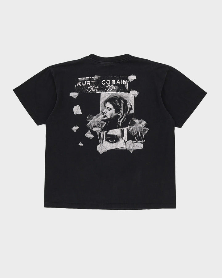 00s Kurt Cobain Memorial RIP Black Band Graphic T-Shirt - L