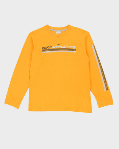 00s Nike Athletics Yellow Long Sleeved T-Shirt - S