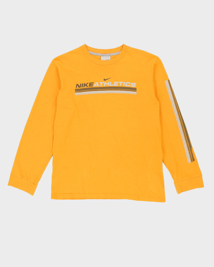 00s Nike Athletics Yellow Long Sleeved T-Shirt - S