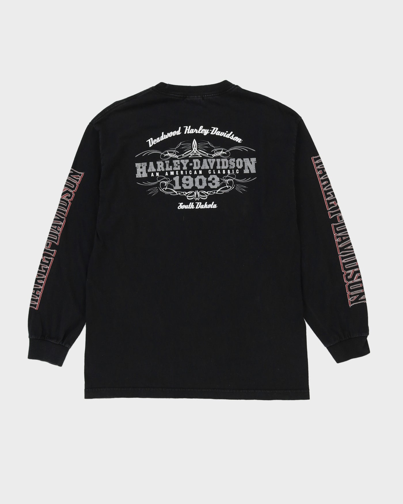 00s Harley Davidson "Live To Ride, Ride To Live" Black Long Sleeved T-shirt - L