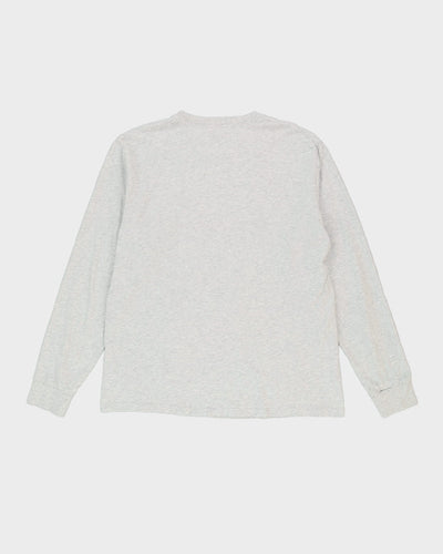 00s Carhartt Grey Long Sleeved T-Shirt - M