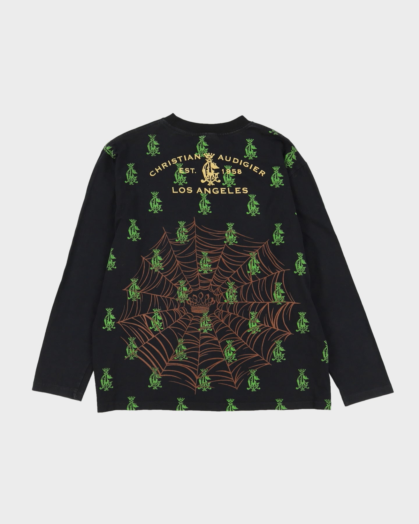 Y2K 00s Christian Audigier Black Long Sleeved T-Shirt - M