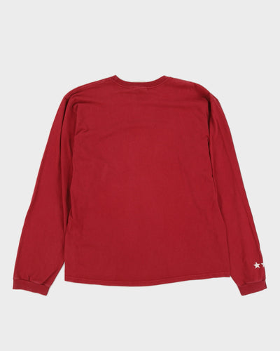Y2K 00s Nike Burgundy Long Sleeved T-Shirt - M