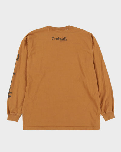 Carhartt Brown Sleeve Detail Long Sleeved T-Shirt - XL