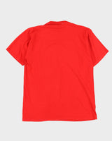 Vintage 90s Fruit Of The Loom Harlem NY Red T-Shirt - L