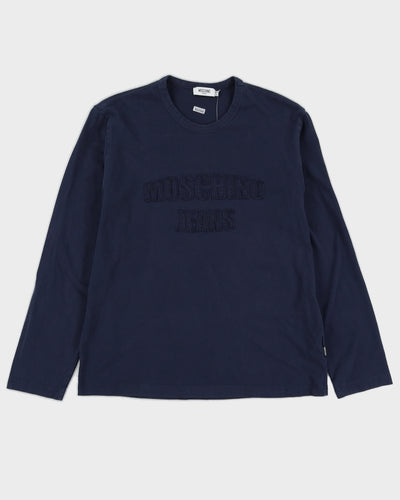 90s Moschino Jeans Navy Long Sleeved T-Shirt - L