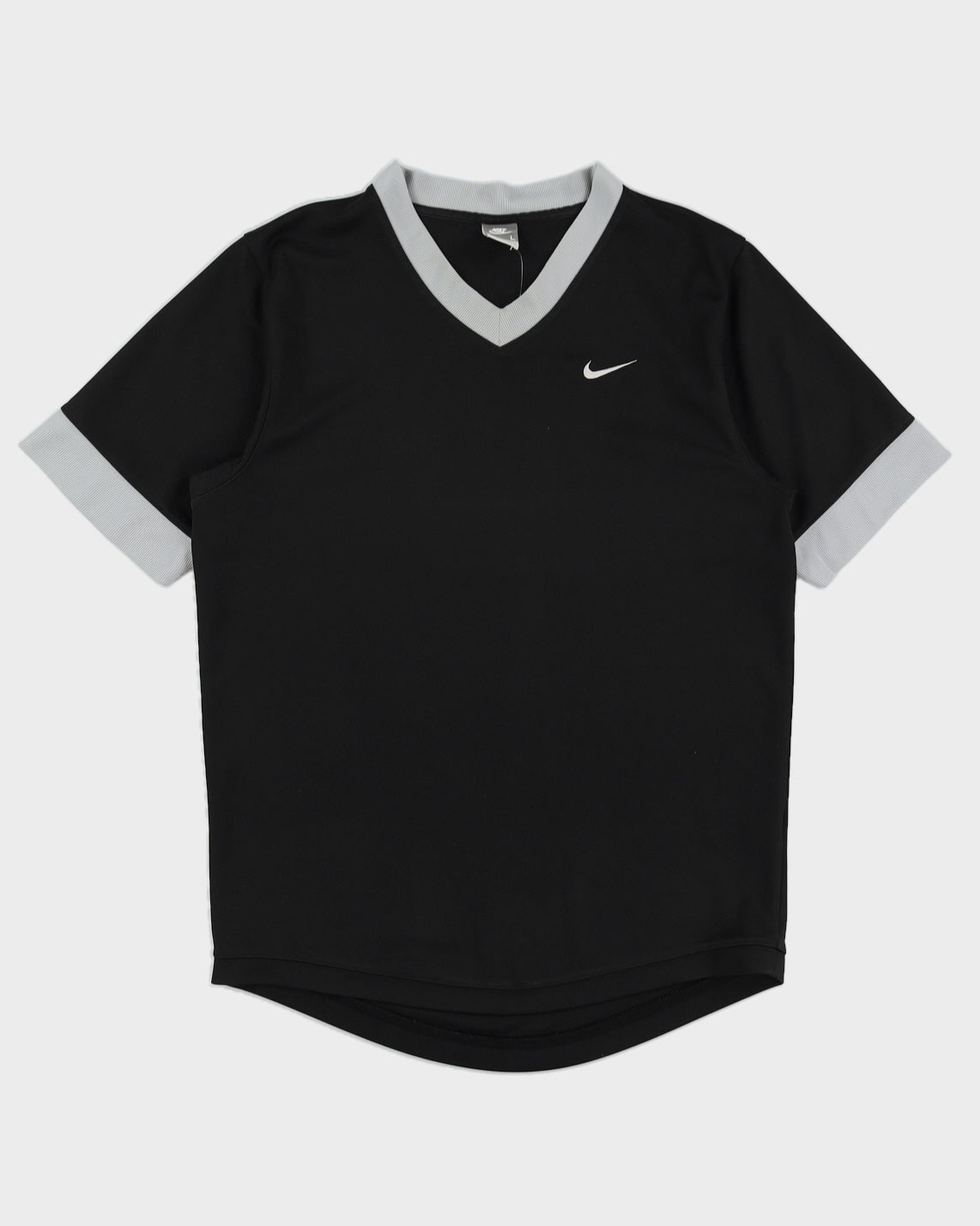 00s Y2K Nike Black V Neck T-Shirt - L